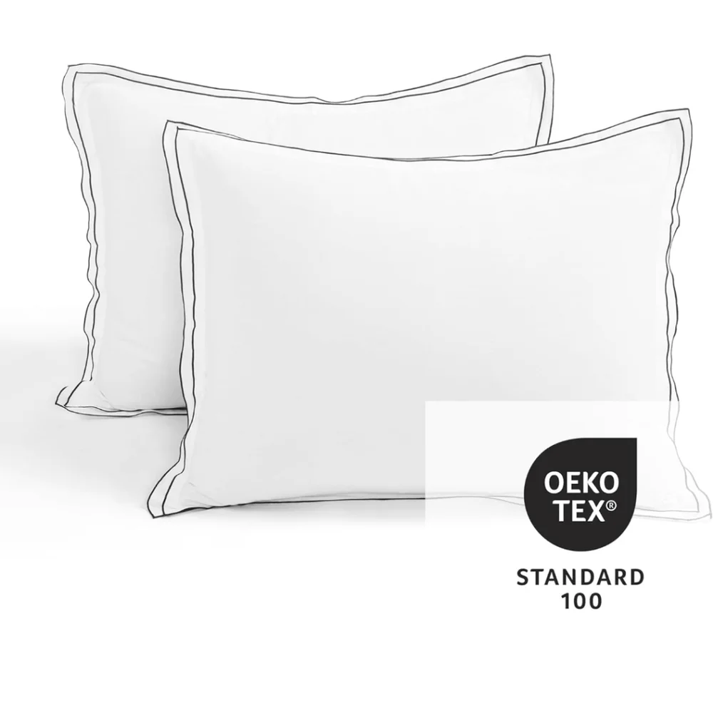 Lush Decor Hampton Embroidered Edge Cotton 3 Piece Duvet Cover Set King B&W - Picture 4 of 11